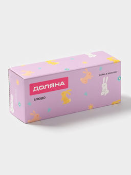 Блюдо Доляна «Зайки в золотом», 21×8×6 см, цвет белый