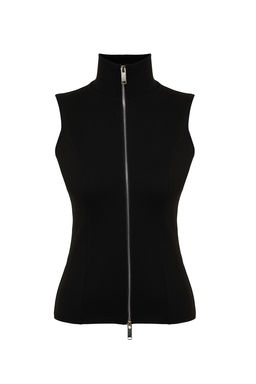 Vizon Dik Yaka Fermuarl? Fitted/Vucuda Oturan Esnek Orme Bluz TWOSS24BZ00070 - Trendyolmilla фото 14