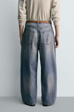 JEANS BAGGY FIT LAVADO EFECTO VINTAGE / Azul medio - Zara фото 3