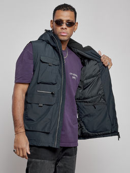 Куртка - жилетка трансформер 2 в 1 мужская зимняя темно-синего цвета 2409TS - Mtforce фото 29