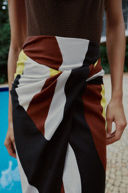 FALDA MIDI PAREO ESTAMPADA / Multicolor - Zara фото 3