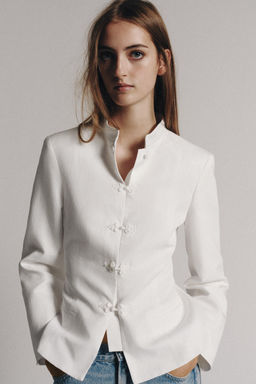 BLAZER PEPLUM ALAMARES ZW COLLECTION / Blanco roto - Zara фото 4