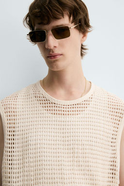 CROCHET TEXTURED T-SHIRT - Zara фото 6