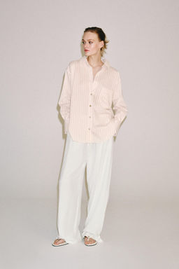CAMISA RAYAS ZW COLLECTION / Rosa / Blanco