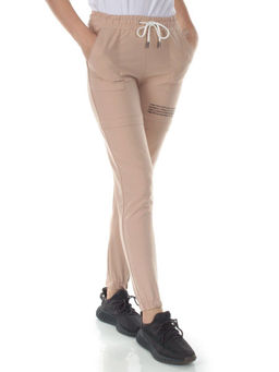 QB-65 BEIGE Брюки спортивные женские (95% хлопок, 5% стрейч) P&S