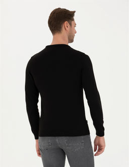 Siyah Slim Fit Bisiklet Yaka Triko Kazak - Pierre cardin фото 5