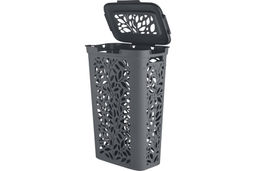 Корзина для белья 40л Leaves серый 440*275*635мм - Полимербыт фото 2