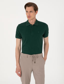 Koyu Ye_il Slim Fit Basic Ti__rt