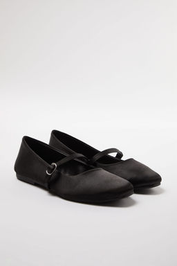 Trendyol Shoes Siyah Saten Mary Jane Bantl? Badem Burun Kad?n Babet TAKAW25BE00005 - Trendyolmilla фото 9