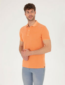 Turuncu Slim Fit Polo Yaka Ti__rt