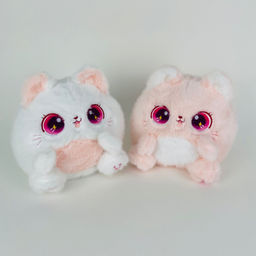 Мягкая игрушка Кошка аниме - круглая 23 см