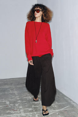 ZW COLLECTION TEXTURED VOLUME TROUSERS - Zara фото 4