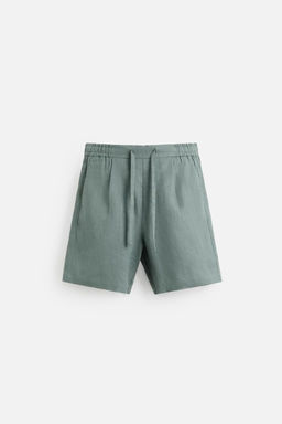 100% LINEN REGULAR FIT BERMUDA SHORTS - Zara фото 7