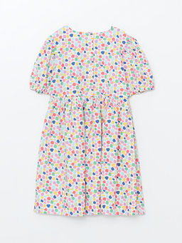 Bisiklet Yaka Bask?l? K?z ?ocuk Elbise