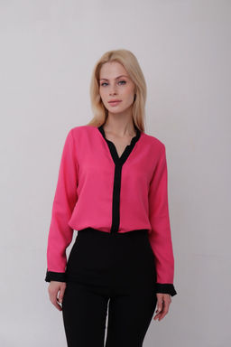 11228 Блуза розовая с чёрной отделкой - Martichelli фото 5