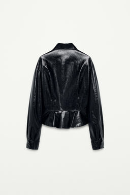 FAUX LEATHER PEPLUM JACKET - THE ITEM ZARA WOMAN фото 7