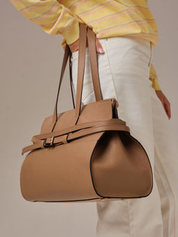 Кожаная сумка Rumi DBR 31152 коричневый капучино фото 6