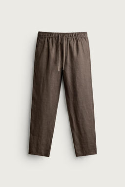 PANTAL?N RELAXED FIT 100% LINO / Marr?n / Topo - Zara фото 11