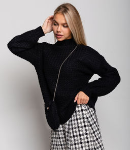 Свитер #КТ512, чёрный