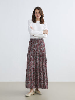 Beli Lastikli Desenli Etek