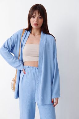 9319 Костюм из кимоно и брюк-палаццо голубой - Martichelli фото 5