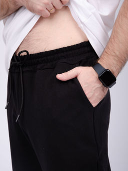 Джоггеры "Джереми 2" чёрные, футер с лайкрой