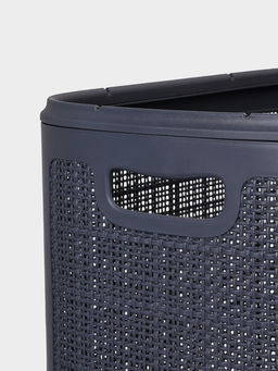 Плетёная корзина для белья с крышкой "Лён" 75л 43×32×60см, цвет графит