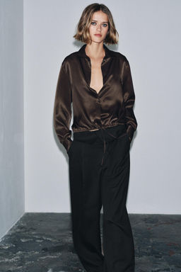 ZW COLLECTION SATIN BLOUSE WITH TIES