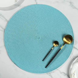 Салфетка для сервировки (мат на стол) 38см, круглая, бирюзовая, Y6-2542 (326270) /DANIKS/