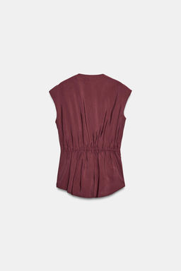 TOP FLUIDO NUDO / teja oscuro - Zara фото 6