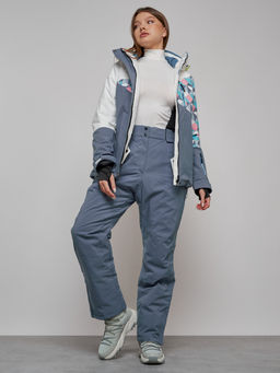 Горнолыжный костюм женский зимний белого цвета 02337Bl - Chunmai фото 22