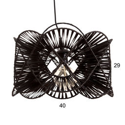 Светильник потолочный из ротанга «Бесконечность», 1×120 Вт, Е27, 40×40×25 см, чёрный