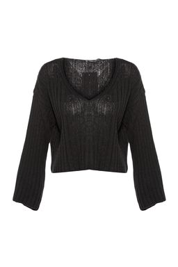 Tas Merserize Gorunumlu Yunlu Genis Kal?p Basic Triko Kazak TWOAW23KZ01844 - Trendyolmilla фото 21