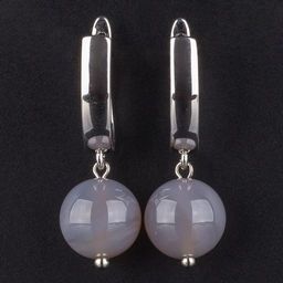 Серьги из серого Агата