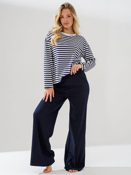 Пижама костюм(лонгслив-тельняшка+брюки) 100% хлопок - Оптима фото 3