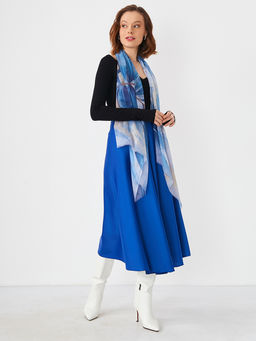 Большой, мягкий, тонкий и очень нежный двусторонний палантин с рисунком в стиле арт-деко - Tantino фото 2