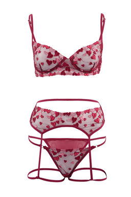 Bordo Brode Kalp Kaps?z Ic Camas?r? Tak?m? THMSS26CC00035