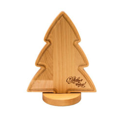 Подарочный набор деревянной посуды Adelica Елочка, сервировочная доска на подставке 2218 см, масло 100 мл, магнит, в подарочной коробке  фото 8