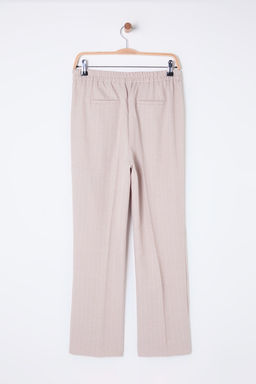 TRENDYOLMILLA Bej Arka Beli Lastikli Cizgili Straight/Duz Kesim Dokuma Pantolon TWOSS25PL00015 фото 9