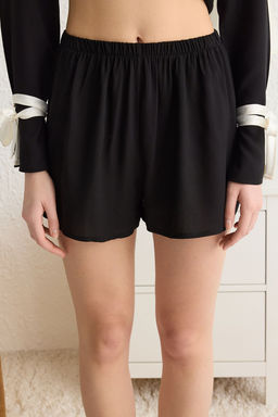 Trendyolmilla Ekru Baglamal?/Kurdele/Fiyonklu ve Biyeli Viskon Sortlu Dokuma Pijama Tak?m? THMSS24PT00047  фото 17