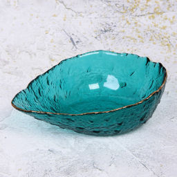 Салатник стеклянный "ICE CRYSTAL" 22см морской