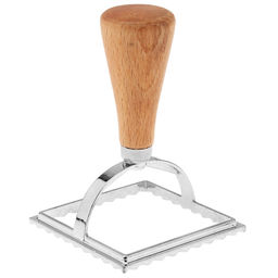 Штамп металлический для пельменей Квадрат 7х7см h10см, деревянная ручка, на картоне (Китай)