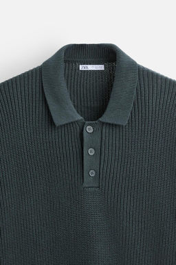 PURL KNIT POLO SHIRT - Zara фото 8