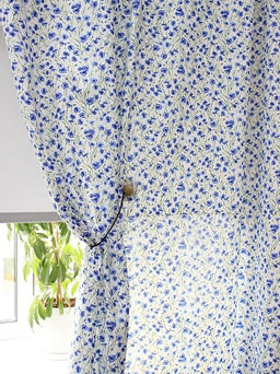 Полулен Душистые васильки, ш.1.5м, хлопок-70%, лен-30%, 140гр/м.кв - Купава фото 4