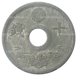 Монета 5 сен 1944 года Япония