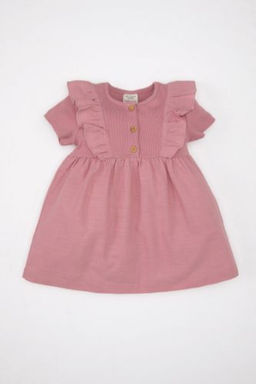 K?z Bebek K?sa Kollu Fitilli Kaskorse Elbise