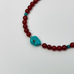 Браслет из Сердолика и Бирюзы 16,5 см +