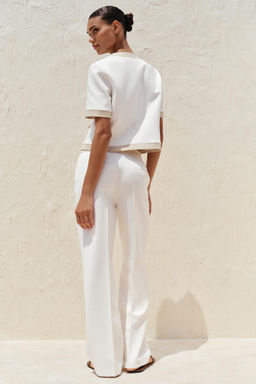 STRAIGHT-LEG TROUSERS WITH CONTRAST WAIST - Zara фото 12