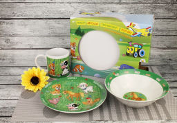 Набор Домашние животные 3пред (тарелка 19см, миска 18см, кружка 240мл) в под. уп. арт. MFK04005 /МФК/  фото 3