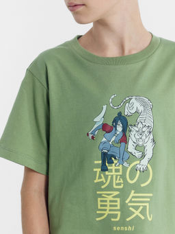 Футболка для мальчиков зеленая с печатью - Mark formelle фото 5